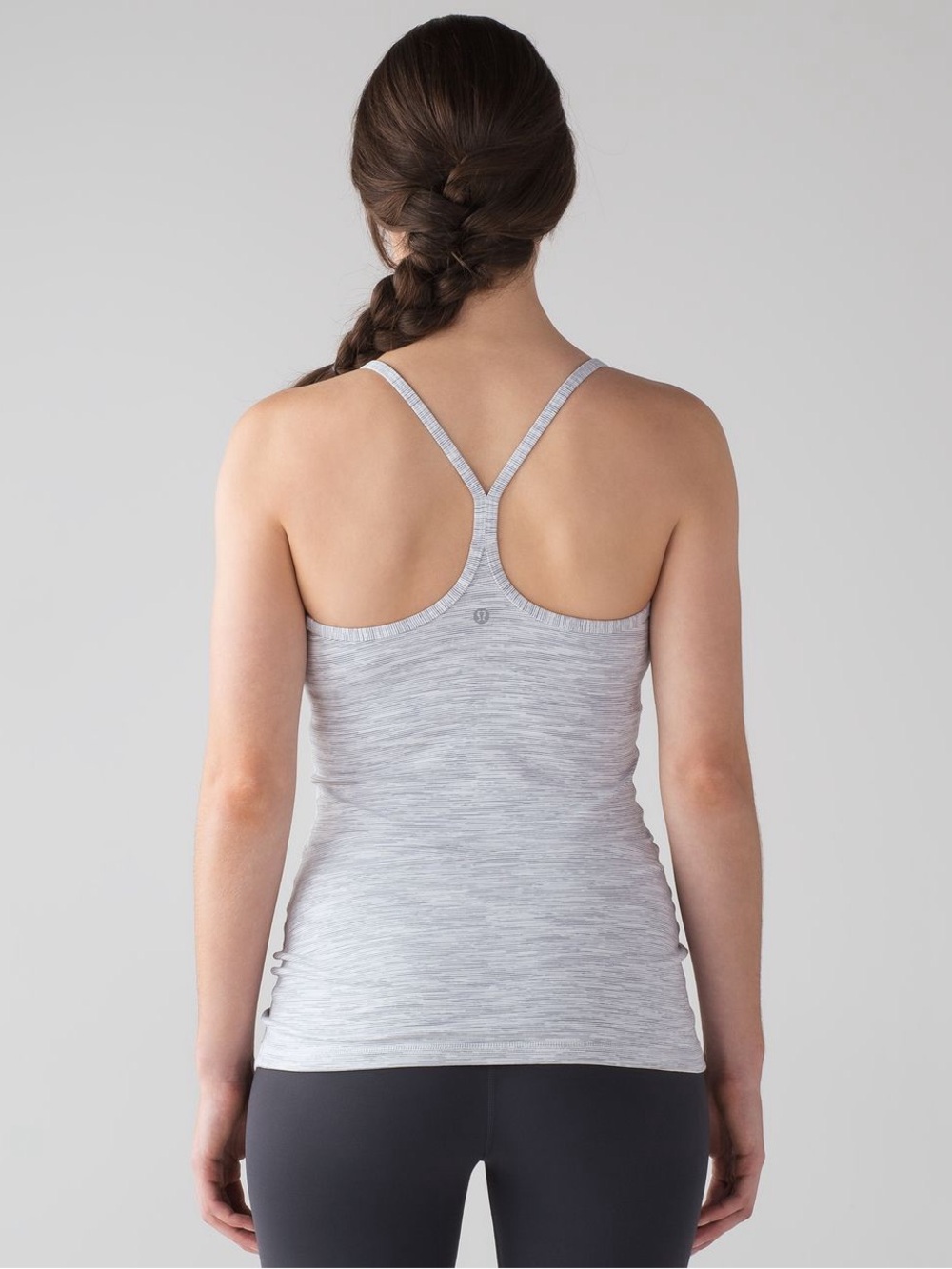 Lululemon Gray Striped Racerback Workout Tank Size 8